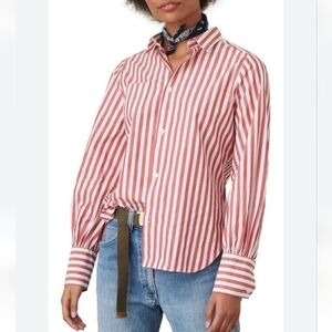Alex Mill Bobby Striped Cottton-Poplin Shirt Red